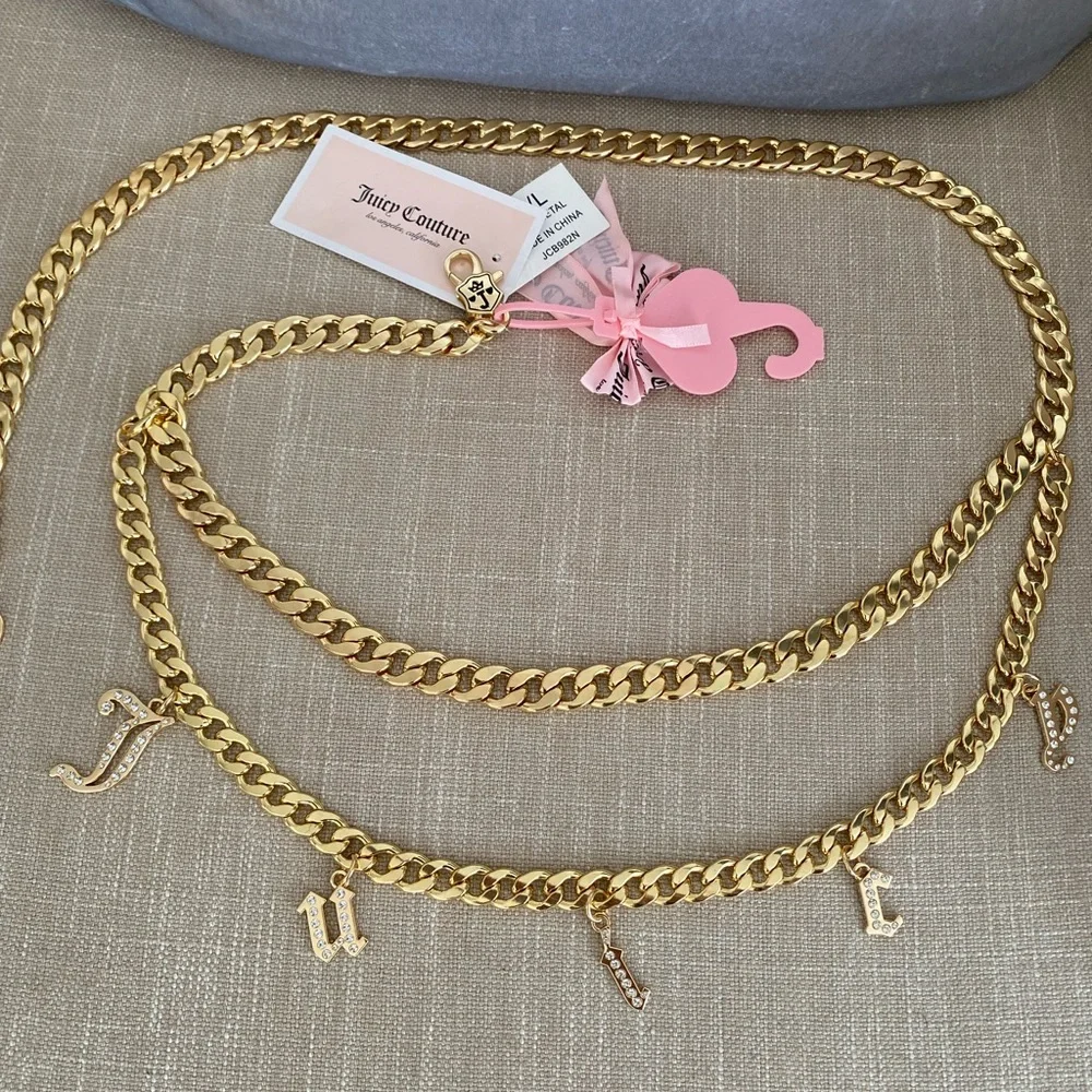 JUICY COUTURE WOMEN’S GOLD METAL BELT SIZE: M/L - Picture 7 of 10